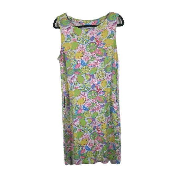 Sunsets & Sweet Tea Dress Sheath Lemons Floral medium resort wear Yellow Beachy - Picture 1 of 6